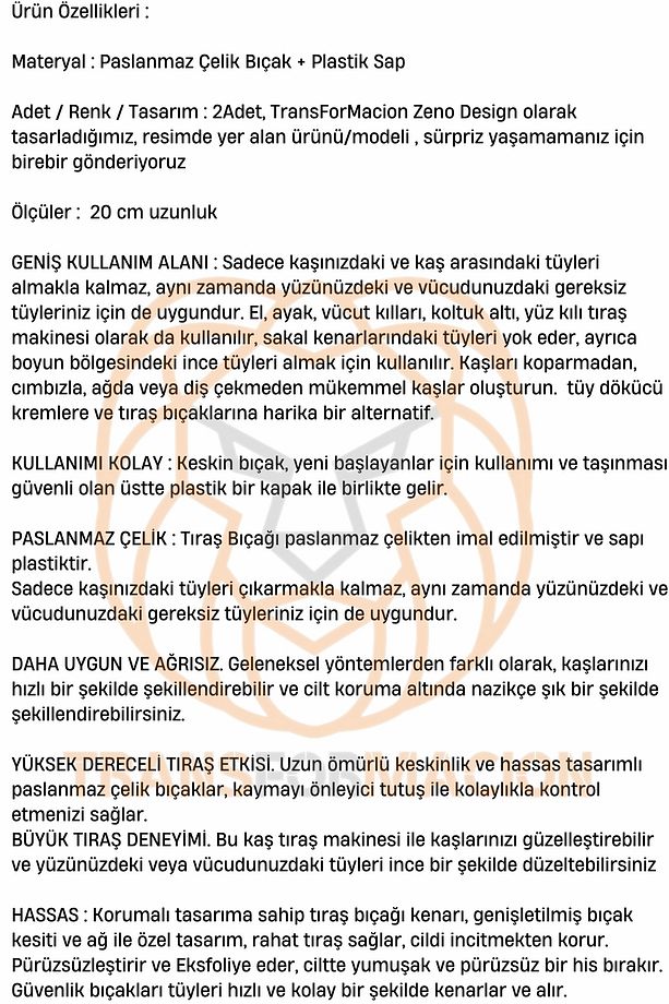 Erkek Kaş Şekillendirme Tüy Alma Jileti 2 ADET 721252 - 6