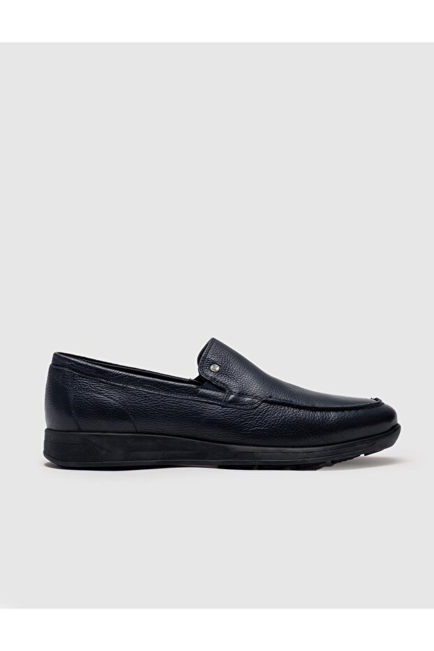Genuine Leather Navy Blue Men's Casual Shoes