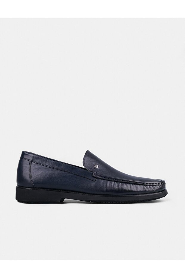 Genuine Leather Navy Blue Neolite Sole Men's Casual Shoes