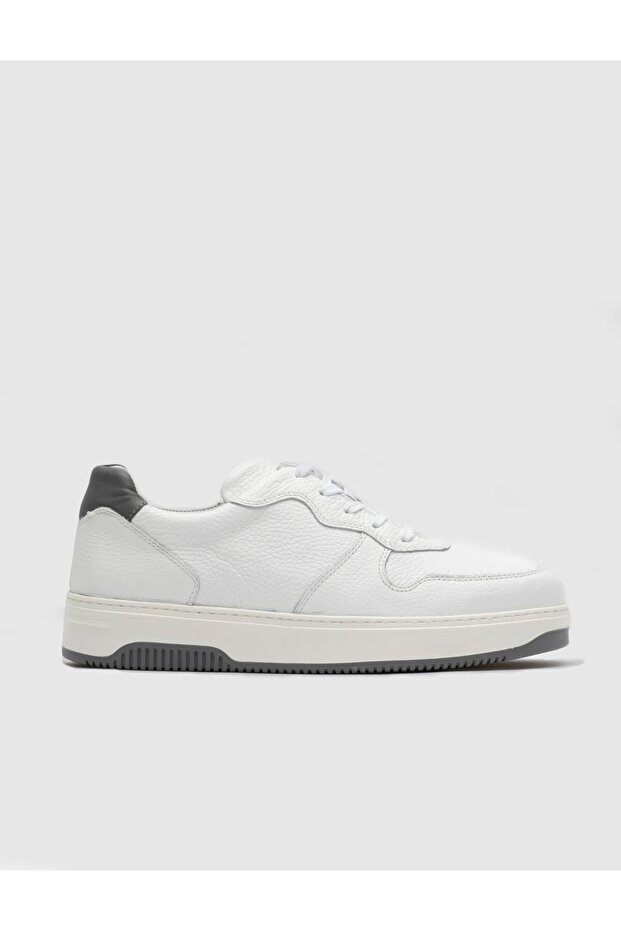 Genuine Leather White Lace-Up Winter Men's Sports Shoes