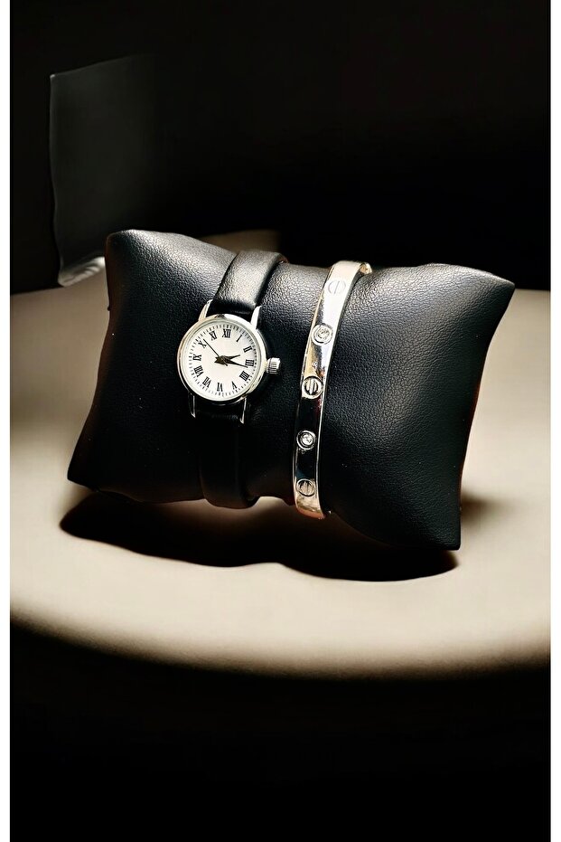 Bileklik + Mini slyle Model - Kadın Kol Saati seti - 3