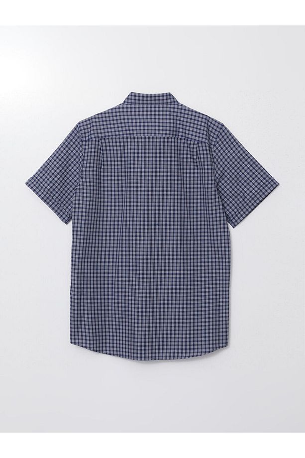 LCWAIKIKI Classic Regular Fit Kısa Kollu Ekose Erkek Gömlek - 6