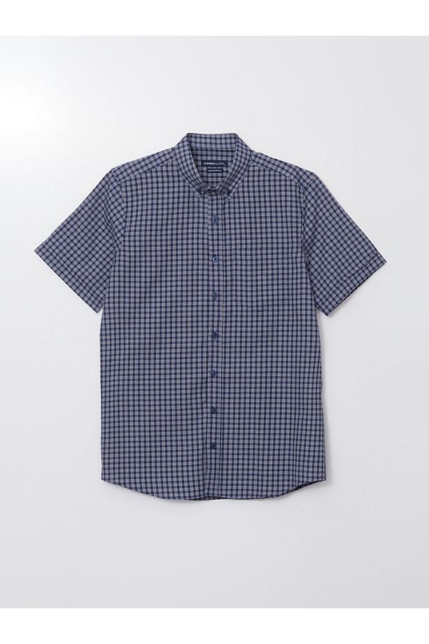LCWAIKIKI Classic Regular Fit Kısa Kollu Ekose Erkek Gömlek - 5