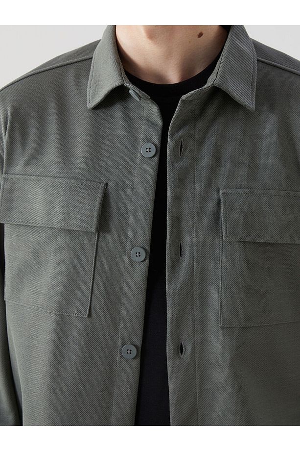 LCW Vision Regular Fit Uzun Kollu Erkek Gömlek Ceket - 3
