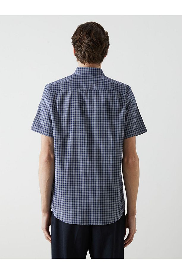 LCWAIKIKI Classic Regular Fit Kısa Kollu Ekose Erkek Gömlek - 4