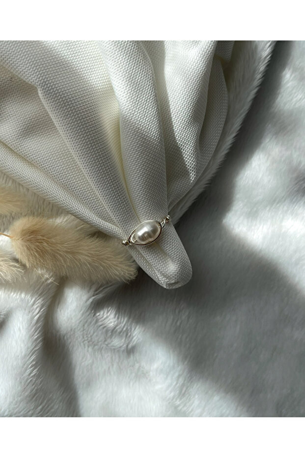 خاتم سلك مصنوع يدويًا من اللؤلؤ الحقيقي - 1