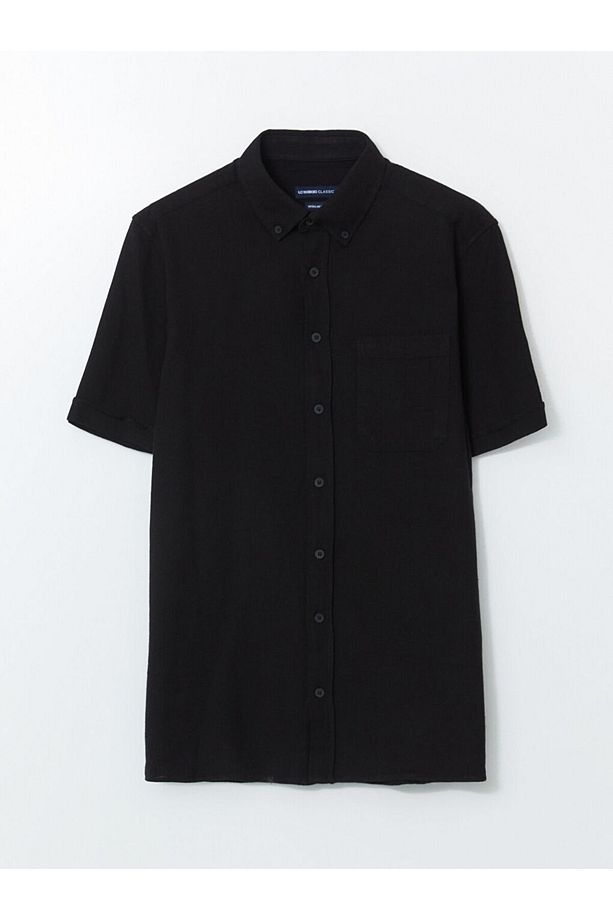 LCWAIKIKI Classic Regular Fit Kısa Kollu Poplin Erkek Gömlek - 1