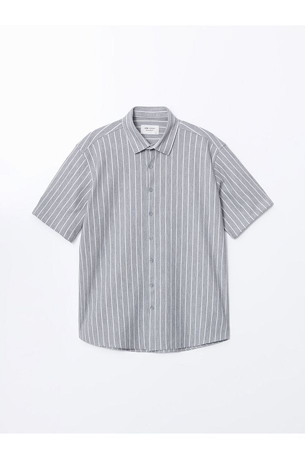 LCW Vision Regular Fit Kısa Kollu Çizgili Erkek Gömlek - 1