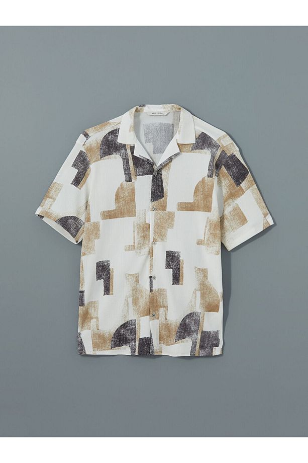LCW Regular Fit Kısa Kollu Desenli Erkek Gömlek - 5
