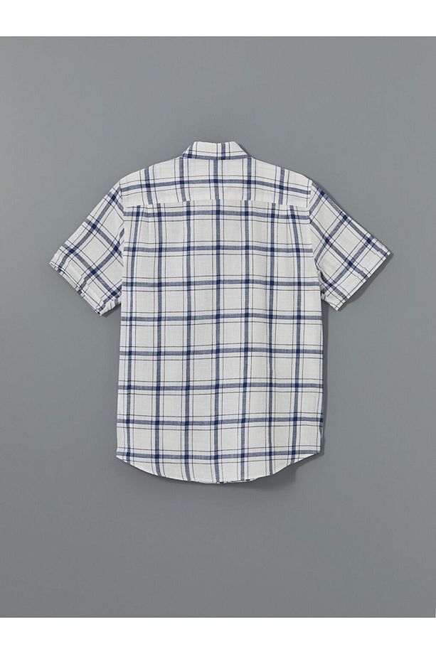 LCWAIKIKI Classic Regular Fit Kısa Kollu Ekose Poplin Erkek Gömlek - 6