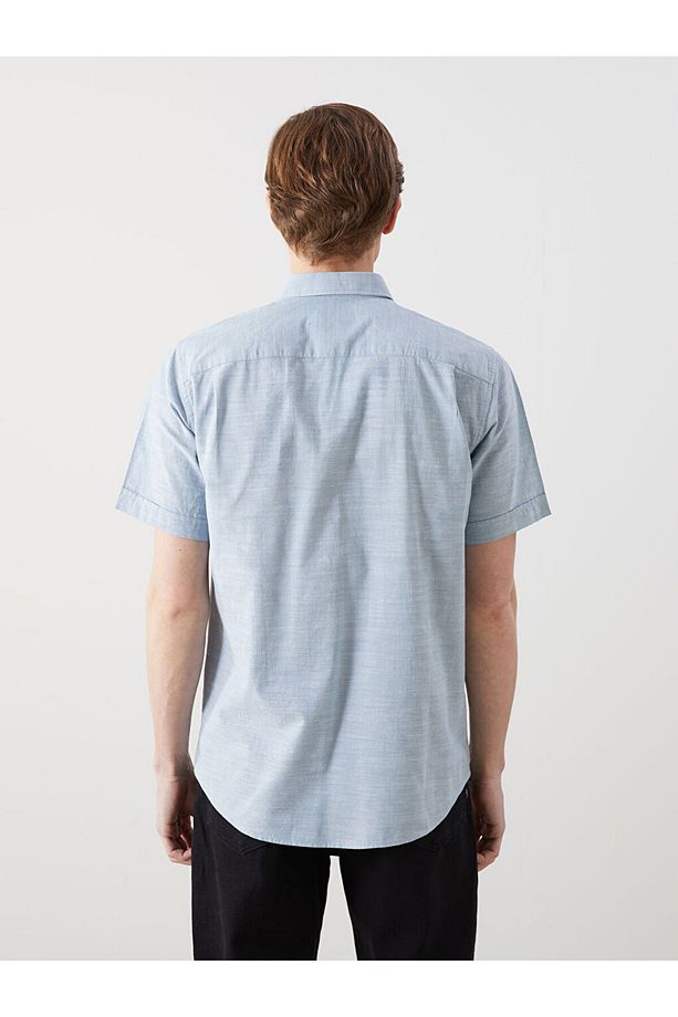 LCWAIKIKI Classic Regular Fit Kısa Kollu Poplin Erkek Gömlek - 4
