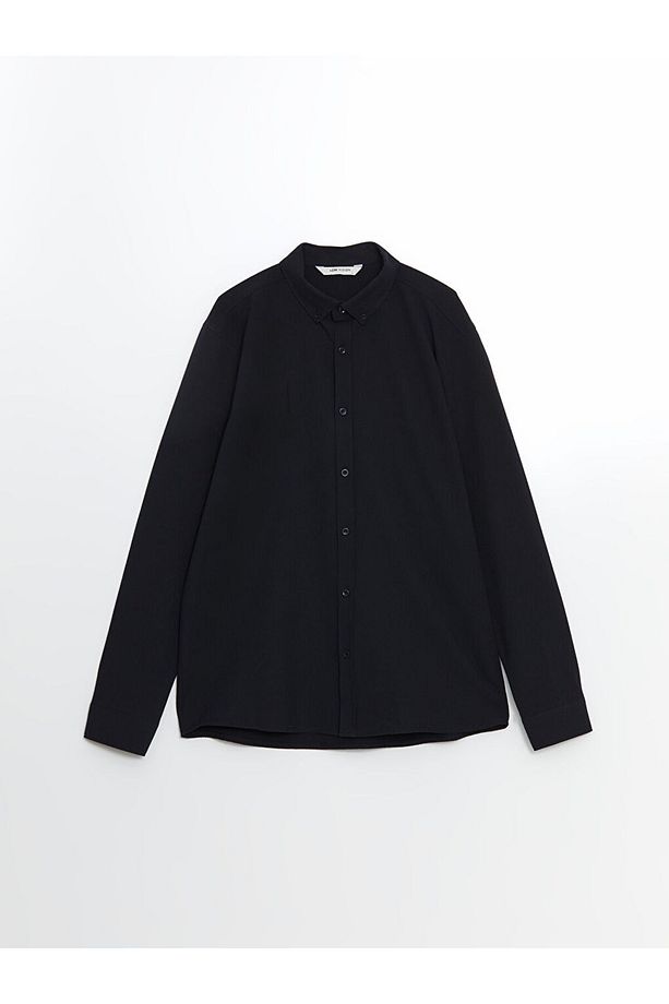 LCW Vision Slim Fit Uzun Kollu Armürlü Erkek Gömlek - 5