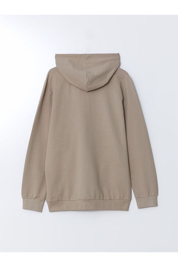 LCWAIKIKI Basic Kapüşonlu Uzun Kollu Erkek Fermuarlı Sweatshirt - 6