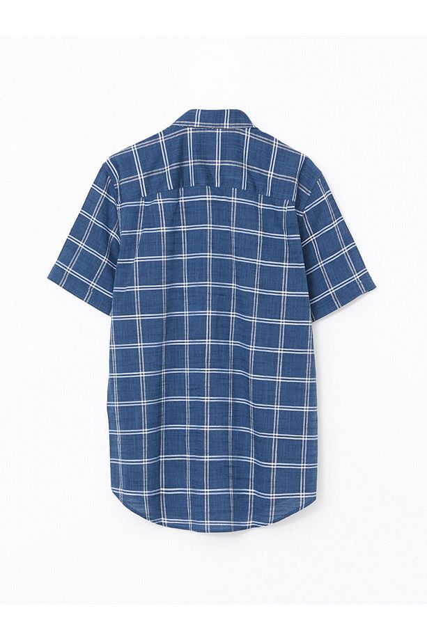 LCWAIKIKI Classic Regular Fit Kısa Kollu Ekose Poplin Erkek Gömlek - 6