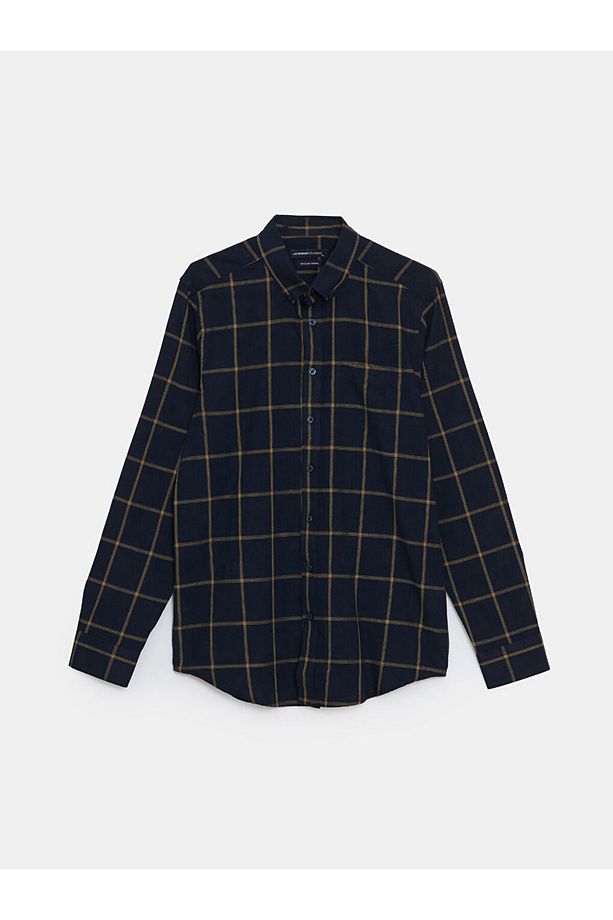 LCWAIKIKI Classic Regular Fit Uzun Kollu Ekose Poplin Erkek Gömlek - 5