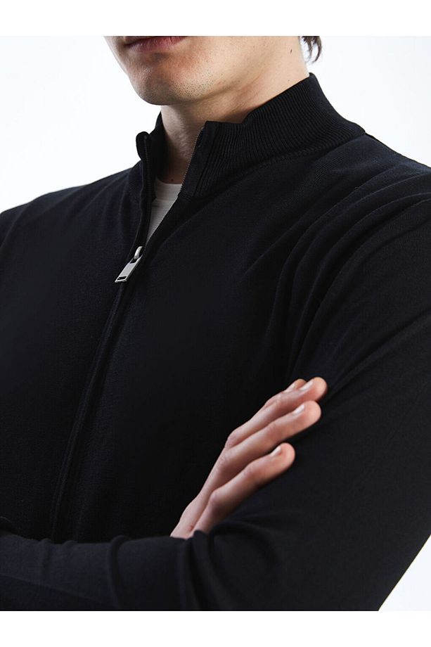 LCW Vision Standart Kalıp Dik Yaka Erkek Triko Hırka - 3