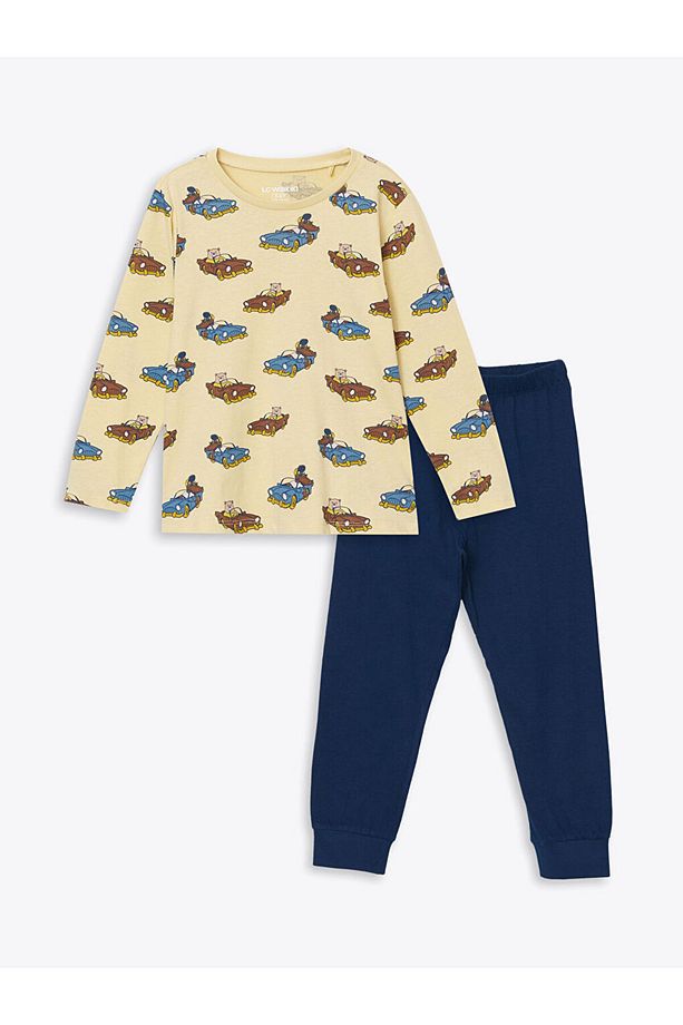 LCW Kids Sari Bisiklet Yaka Erkek Çocuk Pijama Takımı - 1