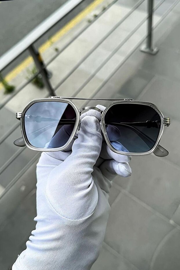 نظارة شمسية رجالية فاخرة، حماية UV400، بإطار من السيليكون