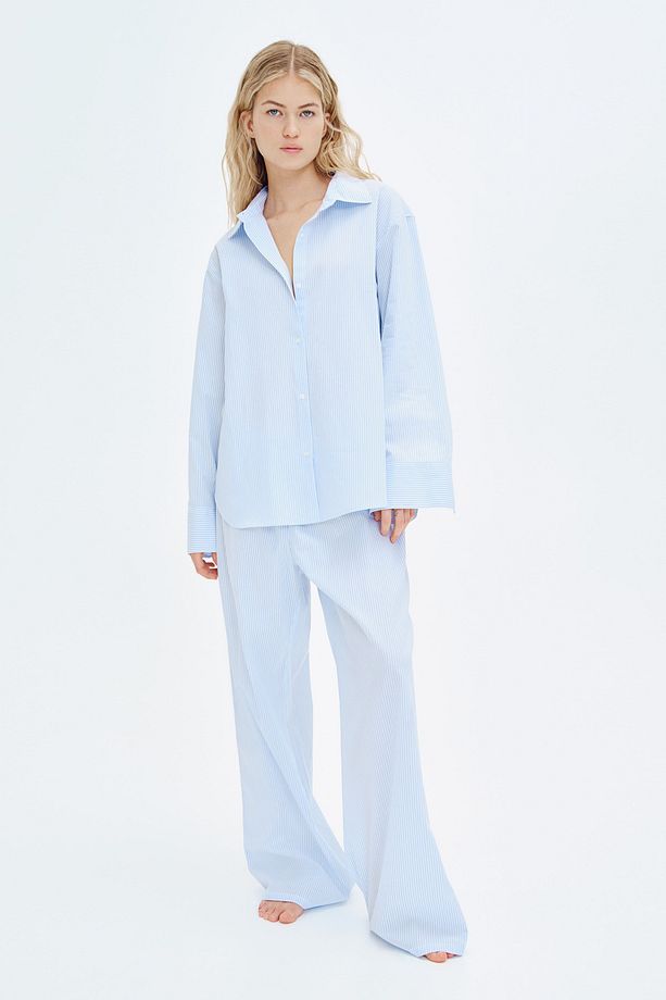 Pamuklu Poplin Pijama Takımı - 1