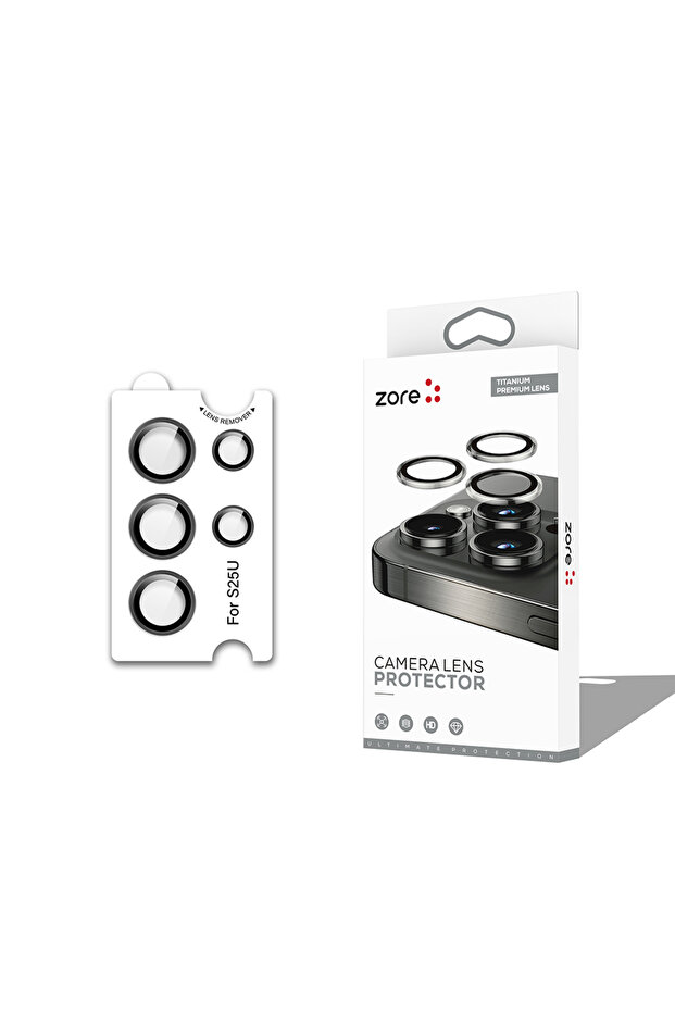 S25 Ultra Compatible Cl-12 Sapphire Anti-Fingerprint Anti-Reflective Camera Lens Protector-Black