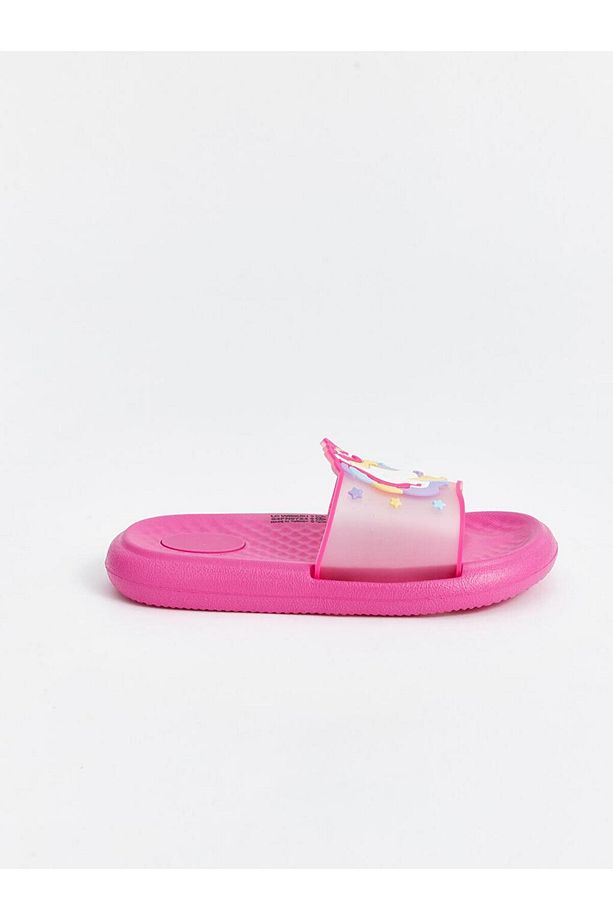 STEPS Pembe Tek Bantlı Baskılı Kız Çocuk Terlik - 2