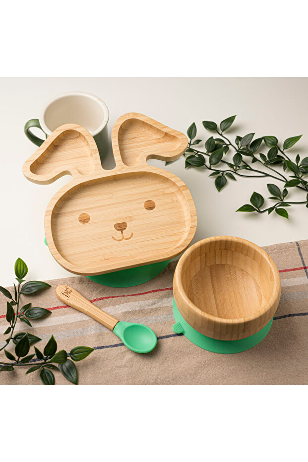 Tavşan Bambu Tabak Seti - 4