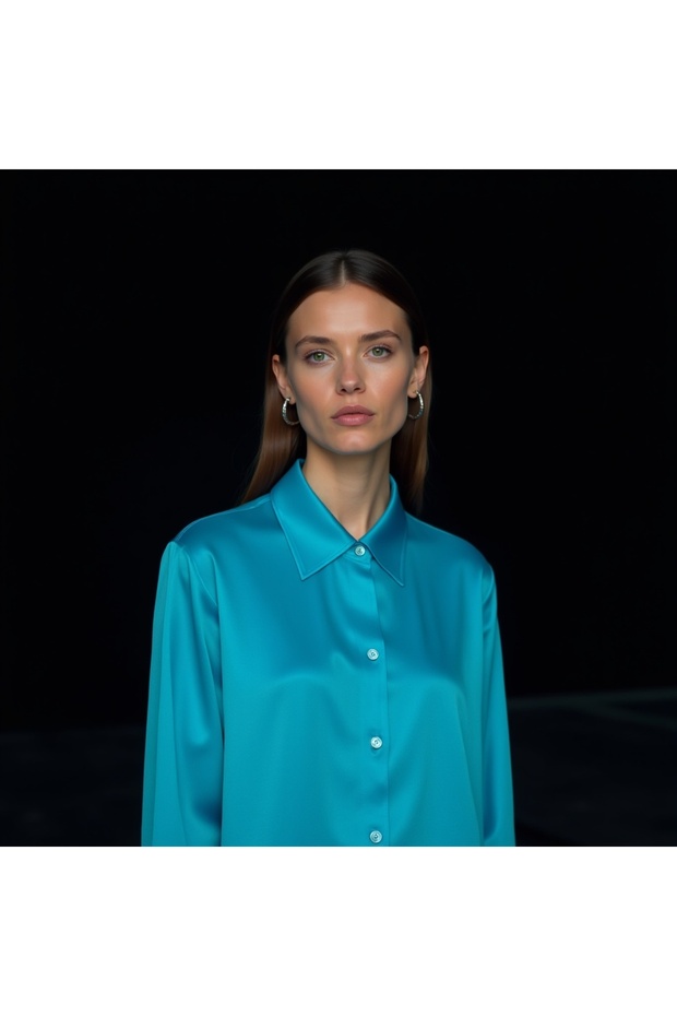 - Saten Krep Basic Gömlek - 1