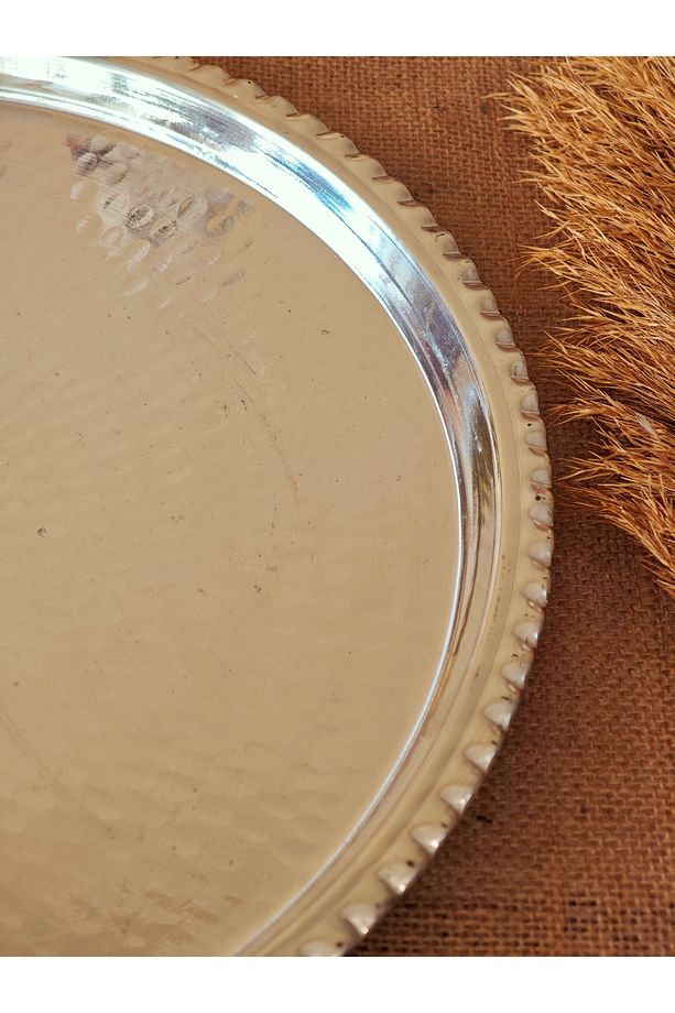 Bakır Künefe Tepsi, Bakır Sunum Servis Tepsisi 45 cm - 3