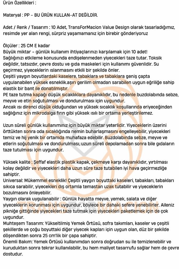 Tencere Tabak Bonesi Profesyonel 10 ADET 721272 - 7