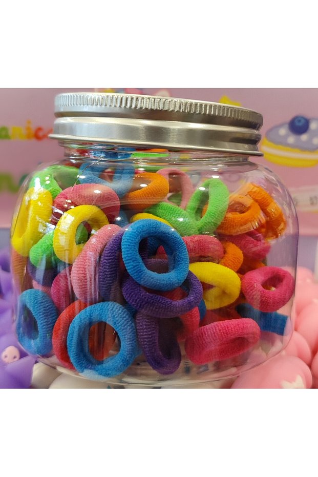 Plastic Jar - Small Size, Multicolor Hair Clip Set Tk109