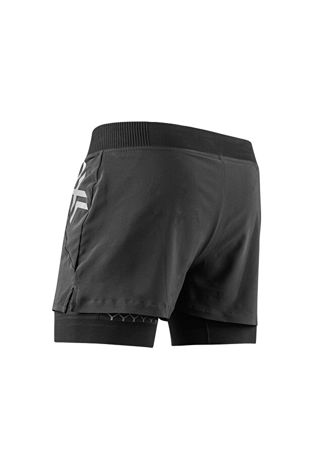 X-BIONIC X-bionic Twyce Race 2in1 Shorts Erkek Siyah Koşu Şortu ERKEK KOŞU ŞORTU TW-R500S24M - 2