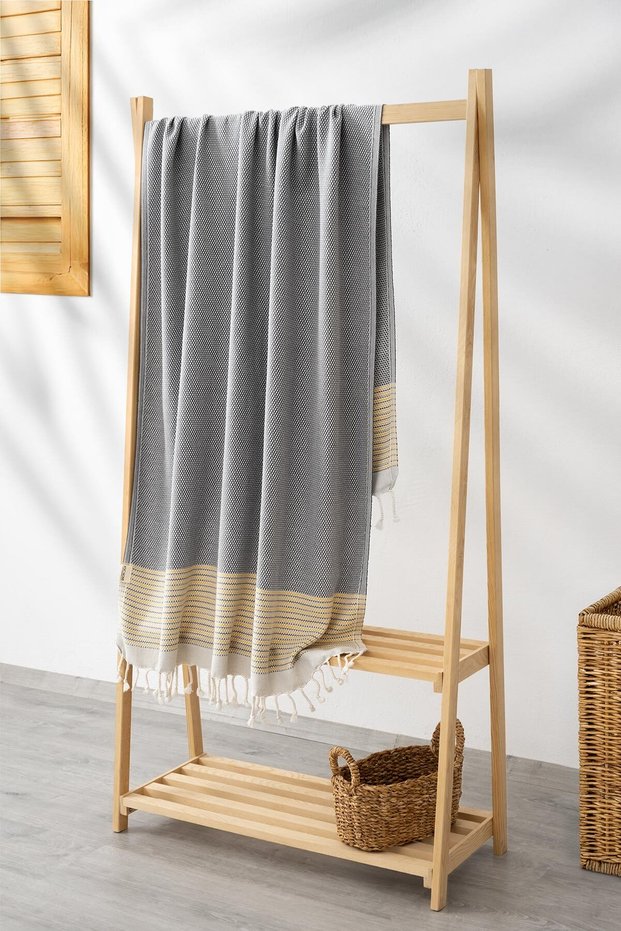 Gray Colored Patterned 100X180 cm Bath and Beach Loincloth Agora