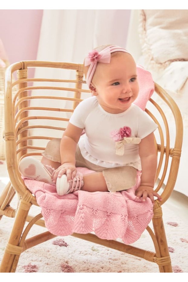 Summer Baby Girl Blouse Leggings 3-Piece Set Pink