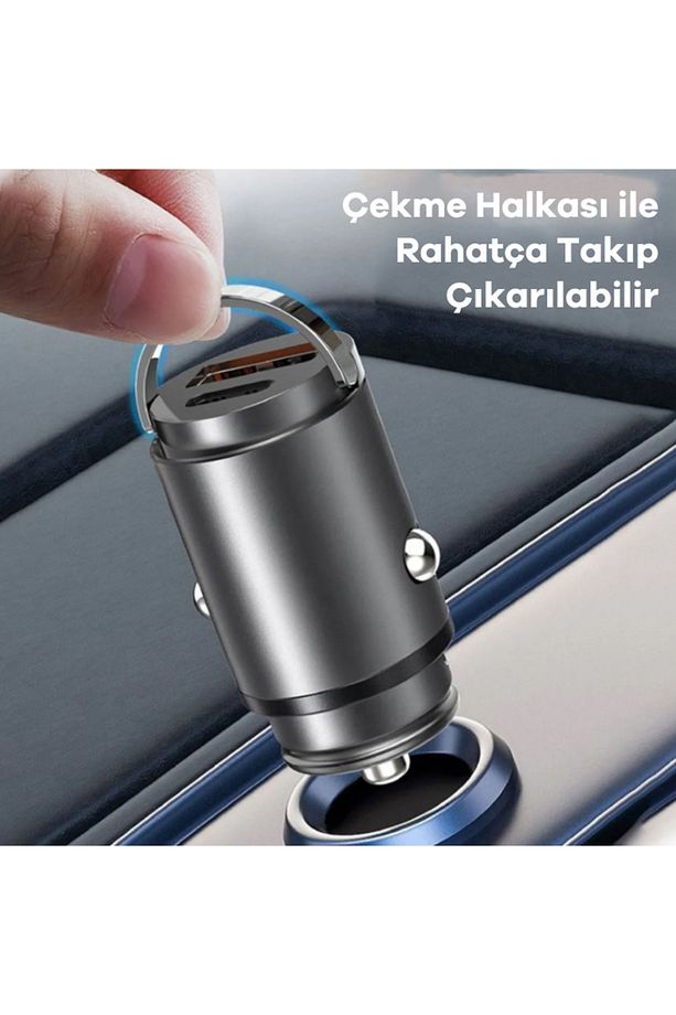 48W 1x Usb 1x Type-c Hızlı Araç Şarjı Çakmaklık Girişli Apple Android Tam Uyumlu BC-01 - 4
