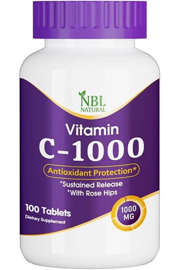 Vitamin C 1000mg, Continuous Release with Rose Rose, 100 Tablets