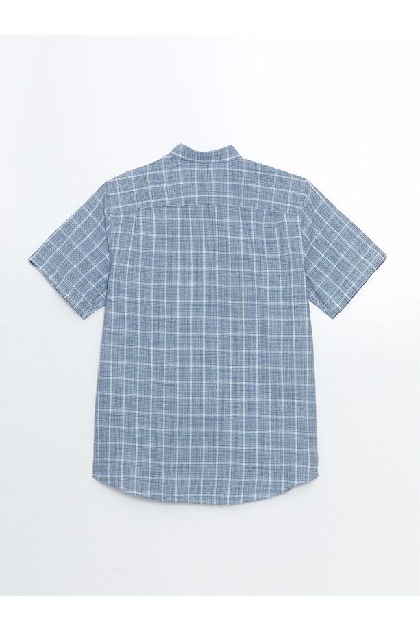 LCWAIKIKI Classic Regular Fit Kısa Kollu Ekose Poplin Erkek Gömlek - 6