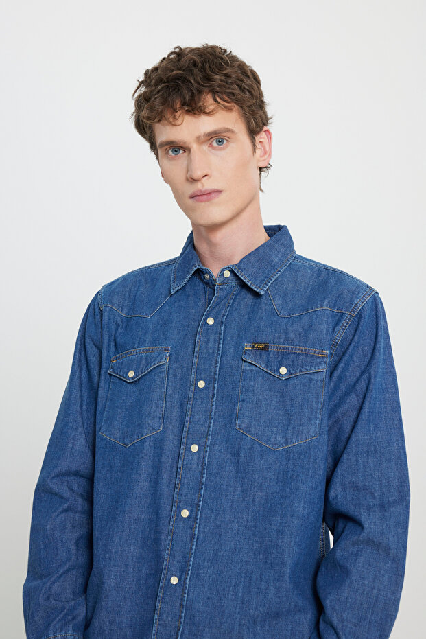 Erkek Regular Fit Denim Gömlek - 4