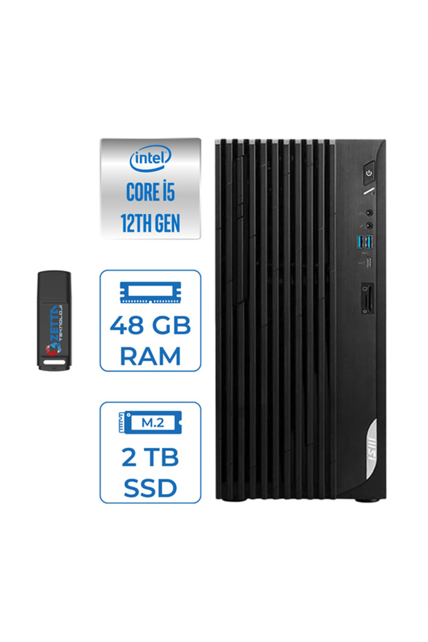 Pro DP180 Core I5 12400 48GB 2tb SSD UHD Grafik Windows 11 Home MS422XTRH14 + Zettausbbellek - 1