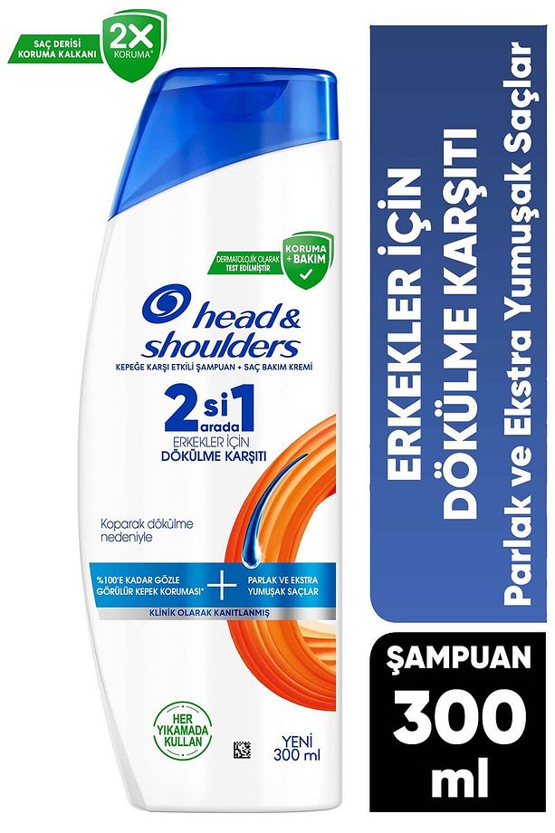 Erkekler İçin Dökülme Karşıtı 2si1 Arada Şampuan 300 ml - 1