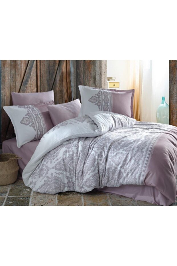 Satin Double Duvet Cover Set Nita V1 Pink
