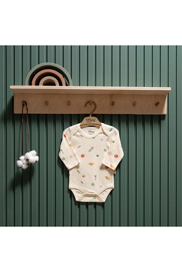 Baby Baby Organic Space Theme Long Sleeve Badi Ecru 44011