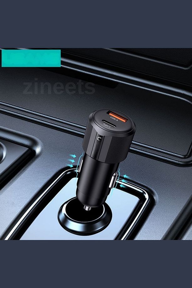 38W Hızlı Şarj  1 Type-c Ve 1 Usb Çıkışlı Araba Çakmaklık Şarj Aleti FAST Android Ve İphone - 3