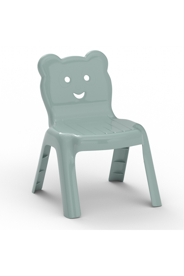 CH01 Kids Chair - Plastic Stackable Chair with Smooth Round Corners Light Grey, Single Chair