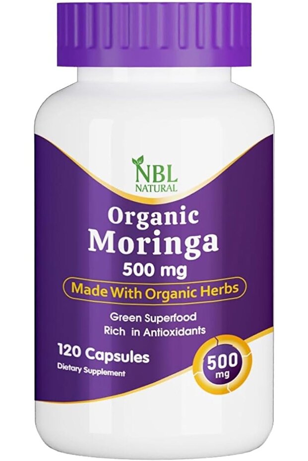 Organic Moringa 500mg, Energy, Metabolism, & Immune Support, 120 Capsules