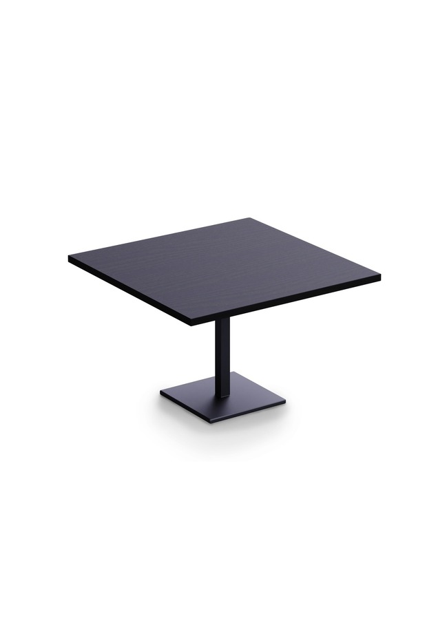 Ristoran Bar Table Square Base - 4 Seater Cocktail Bistro Table for Pub - Black