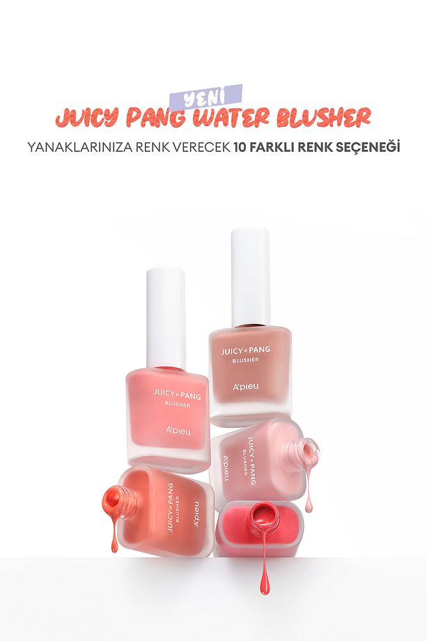 Meyve Kokulu, Nemlendirici, Doğal Görünümlü Sıvı Allık A'pıeu Juicy-pang Water Blusher (CR01) - 8