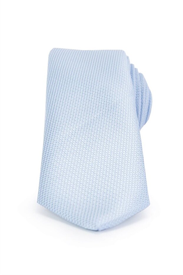 ربطة عنق رجالية زرقاء منقوشة بشكل جميل - 1