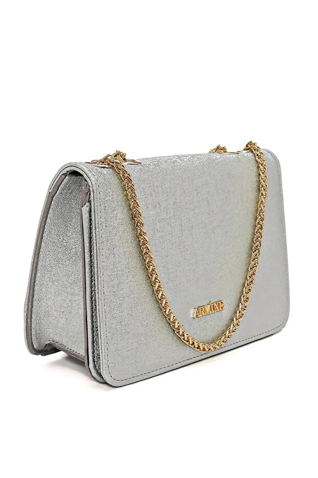 Arm-317 Women's Silver Chain Evening Dress Bag