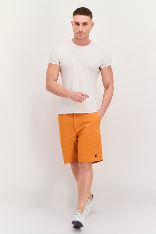 شورت رجالي سادة بقصّة عادية، برتقالي - 4