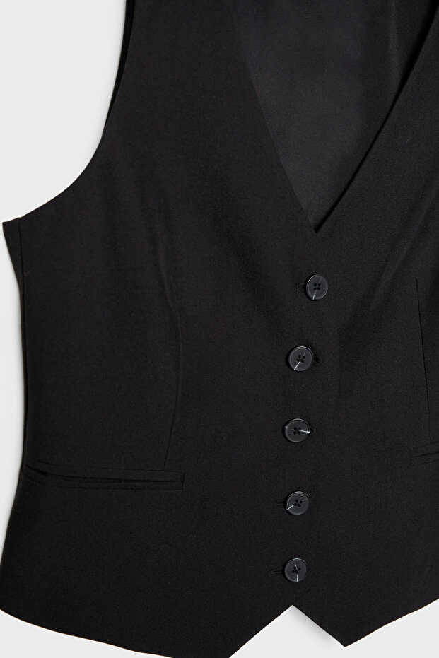 Düğmeli kısa yelek - 7